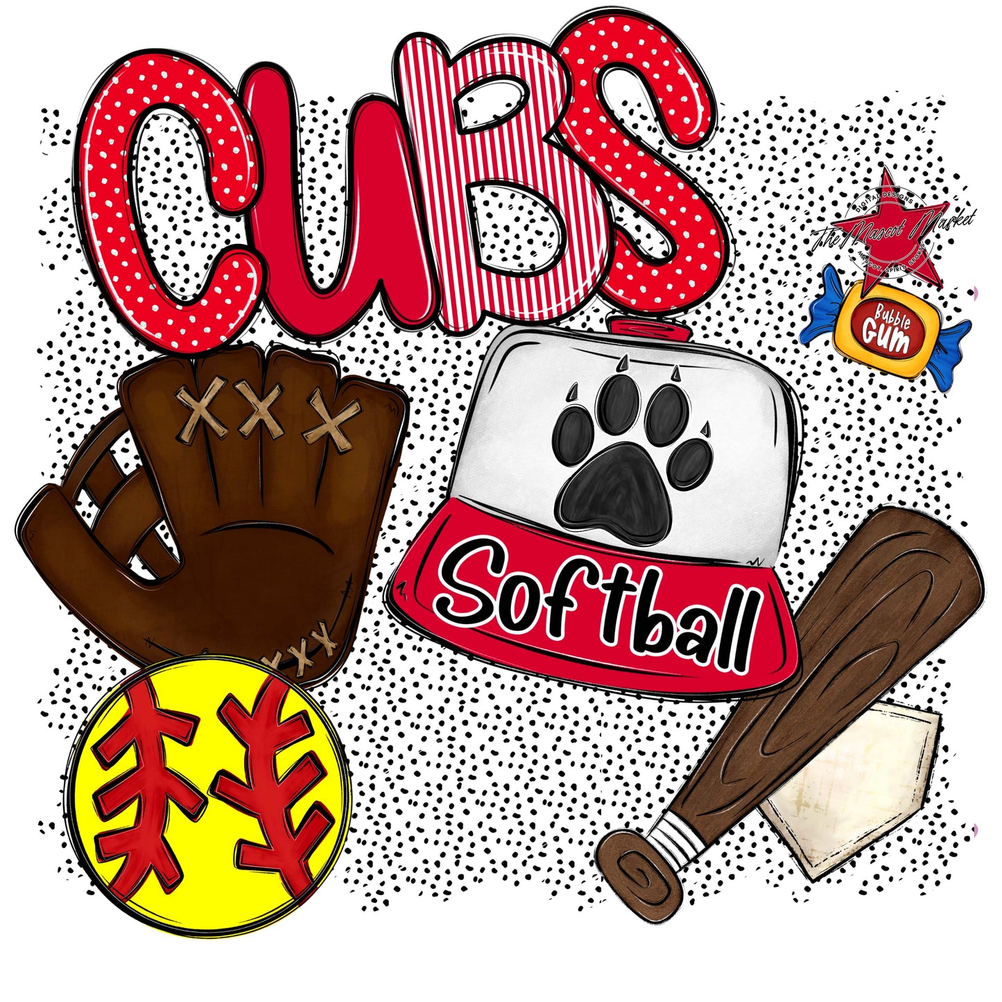 Cubs Softball Spirit-Red