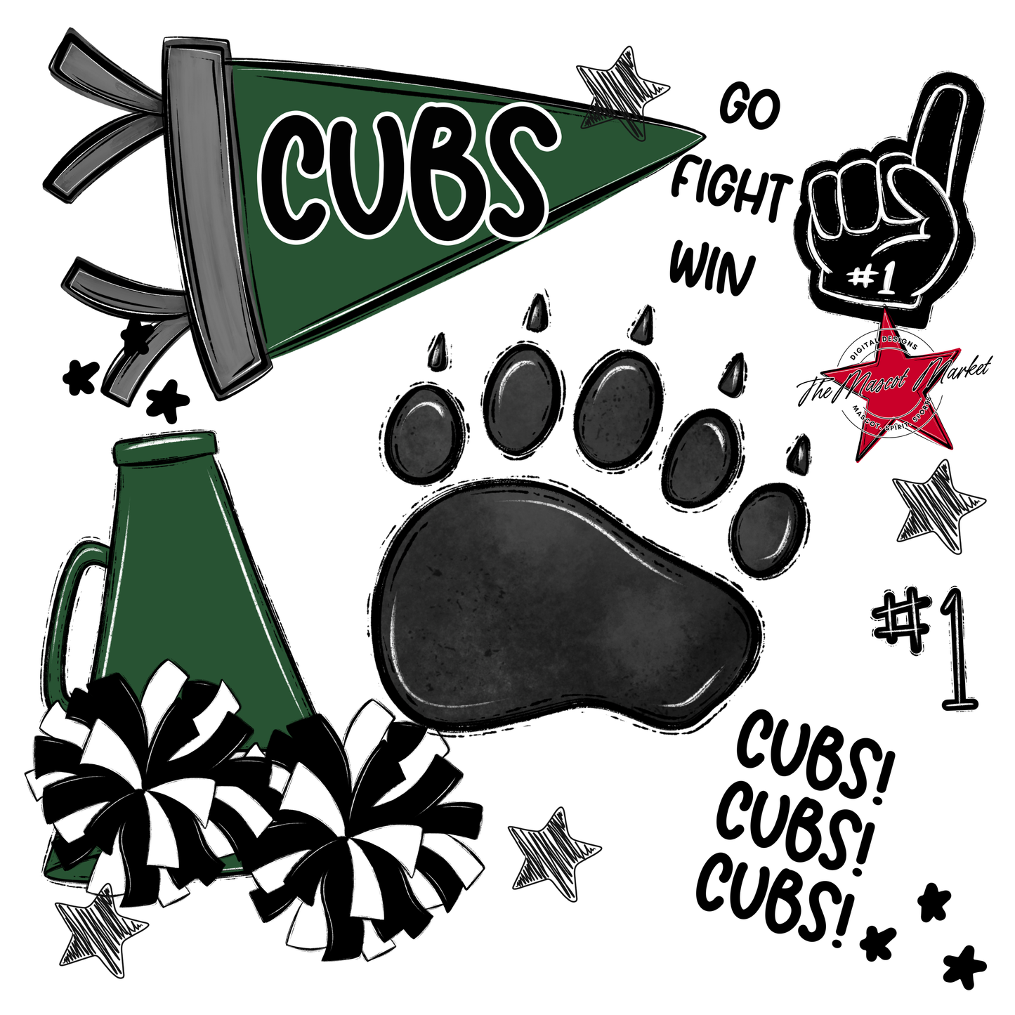 Cubs Spirit Design-Green