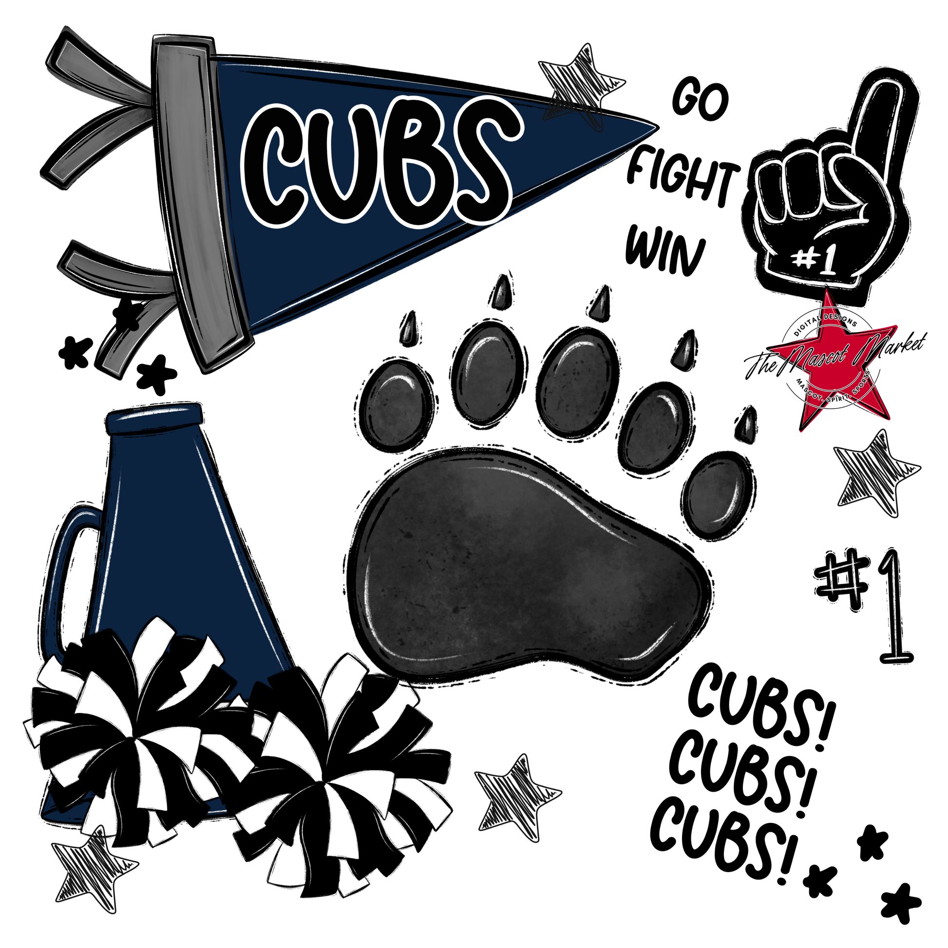 Cubs Spirit Design-Navy
