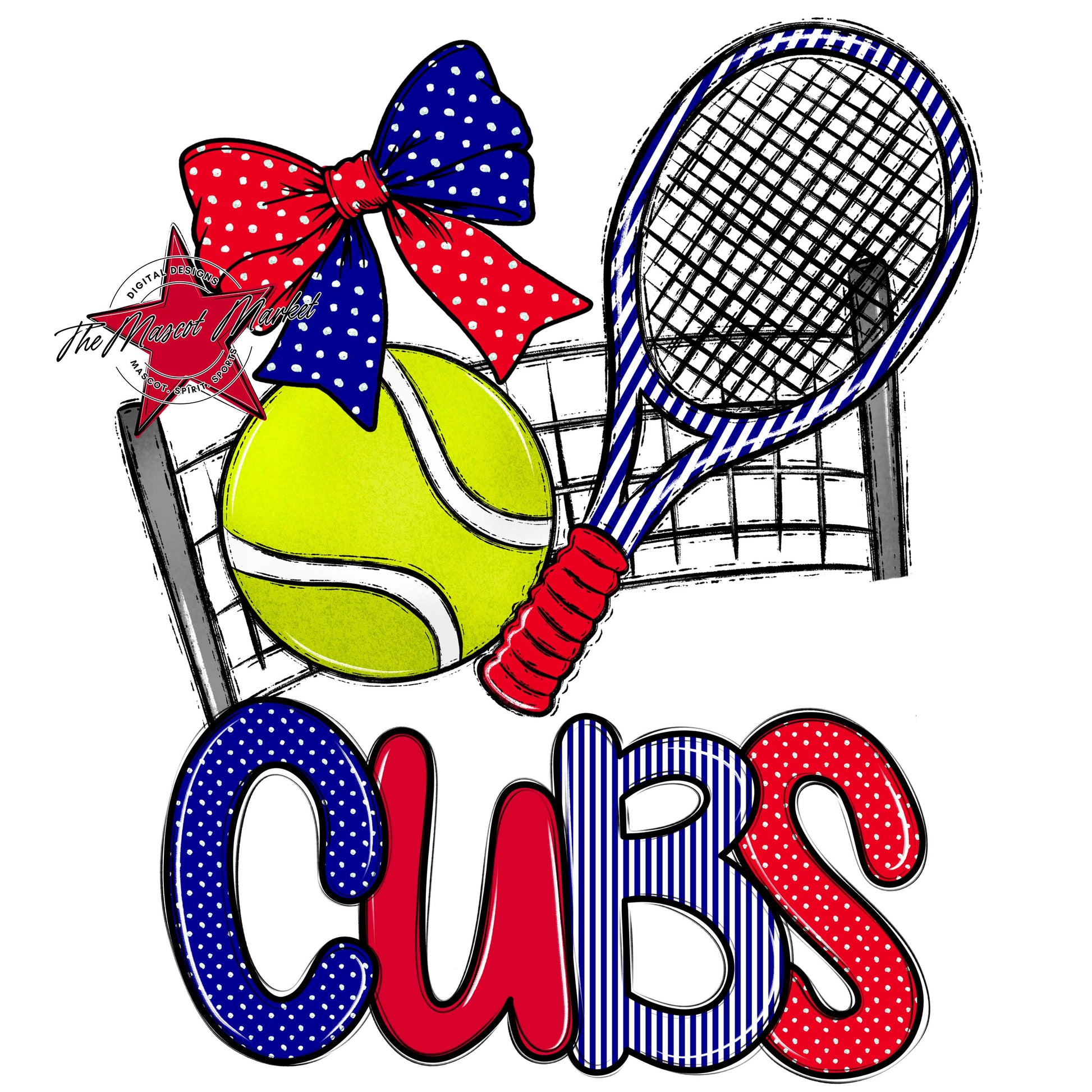 Cubs Tennis Spirit Design-Blue & Red