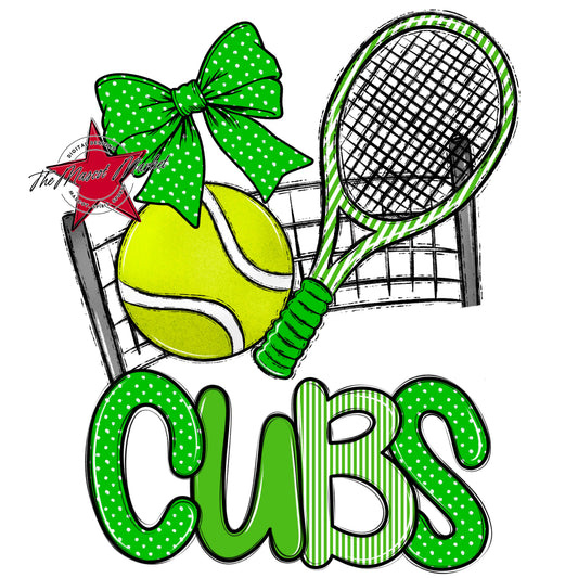 Cubs Tennis Spirit Design-Bright Green