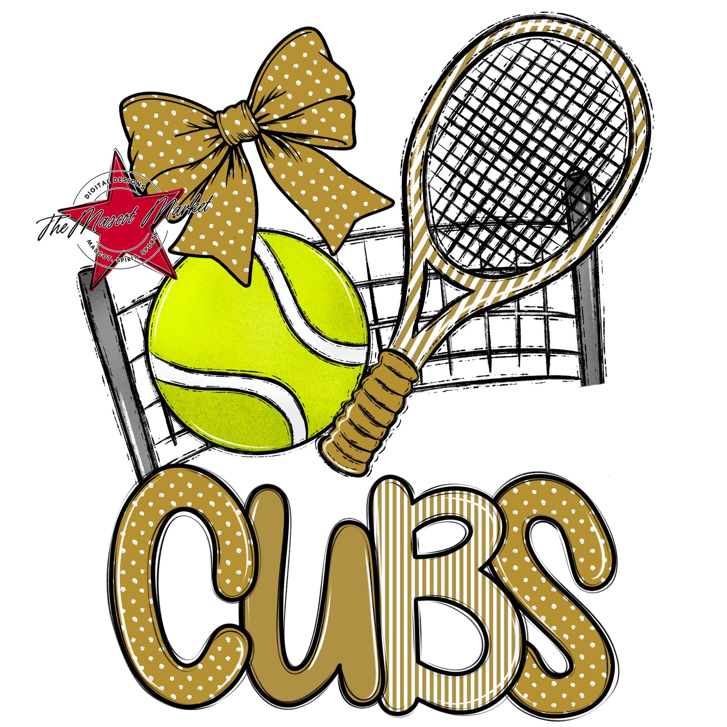 Cubs Tennis Spirit Design-Gold
