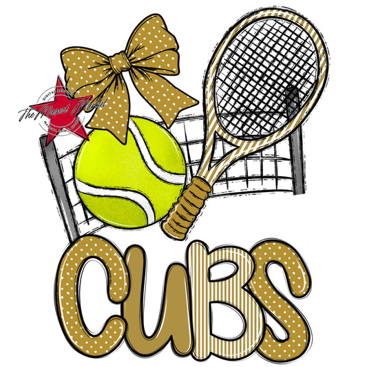 Cubs Tennis Spirit Design-Gold