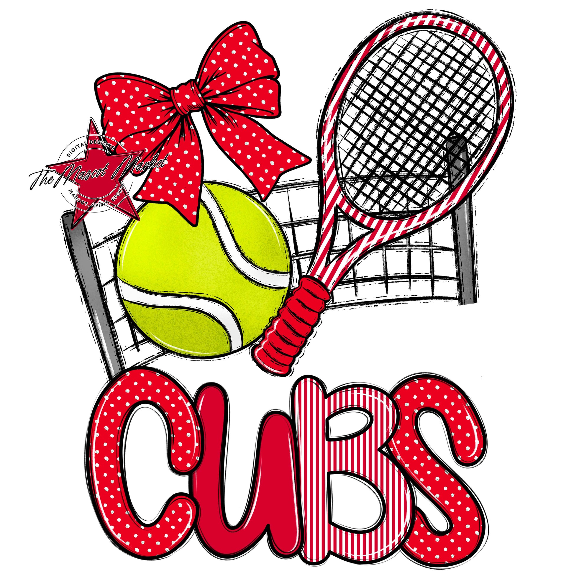 Cubs Tennis Spirit Design-Red