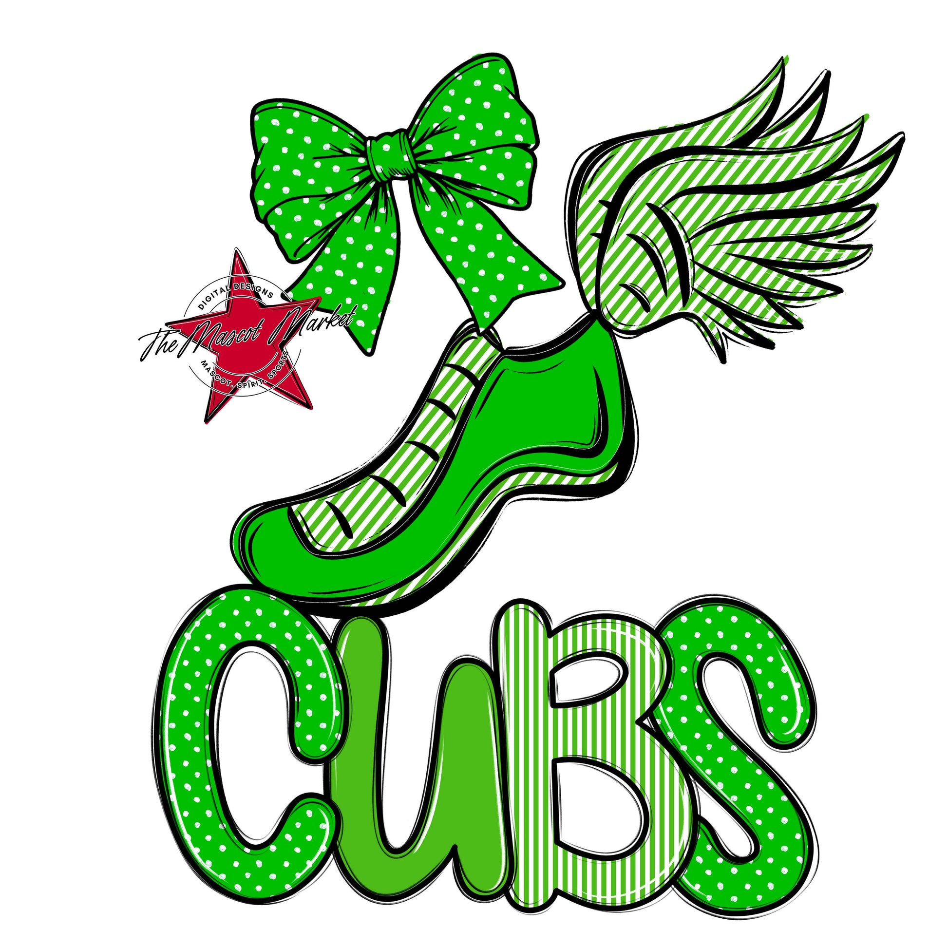 Cubs Track Spirit Design-Bright Green