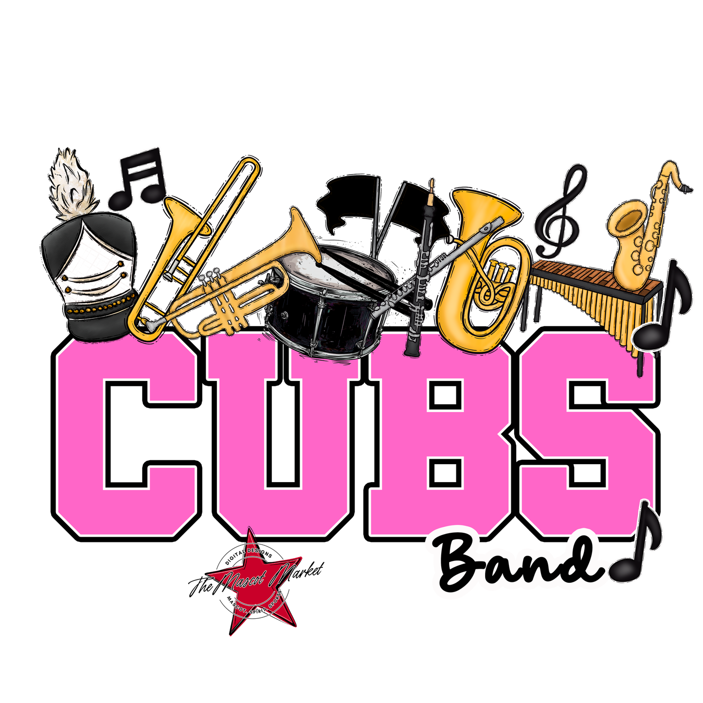 Cubs Varsity Band-Baby Pink