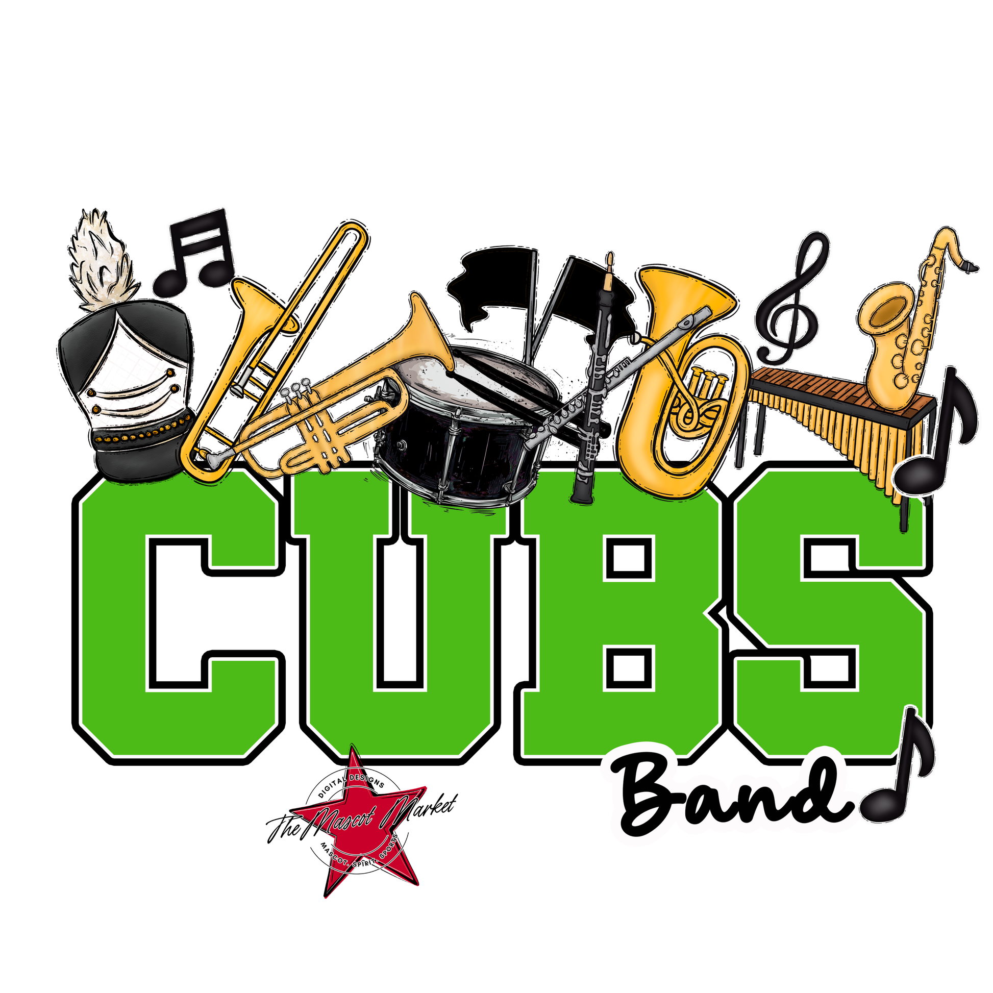 Cubs Varsity Band-Bright Green