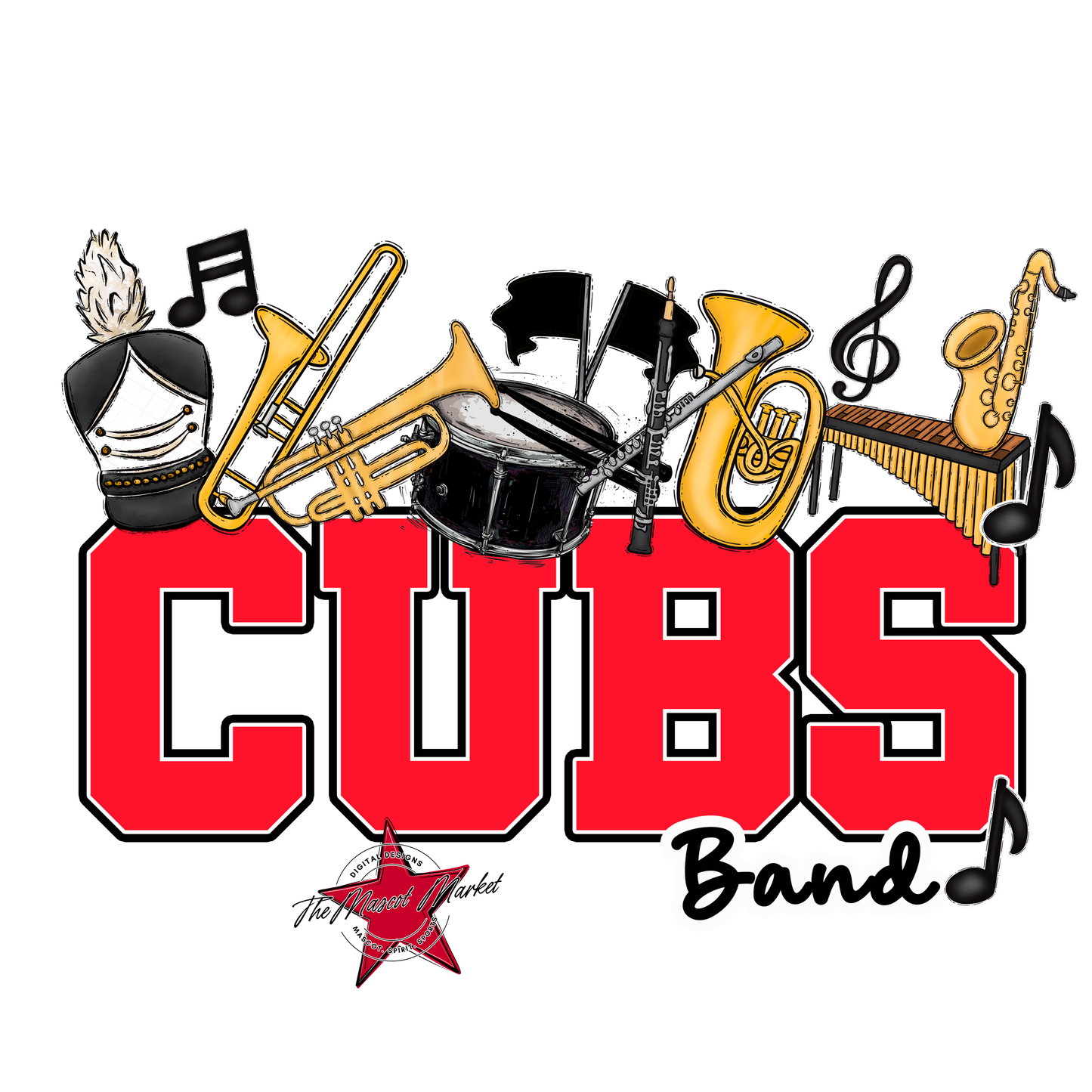 Cubs Varsity Band-Bright Red