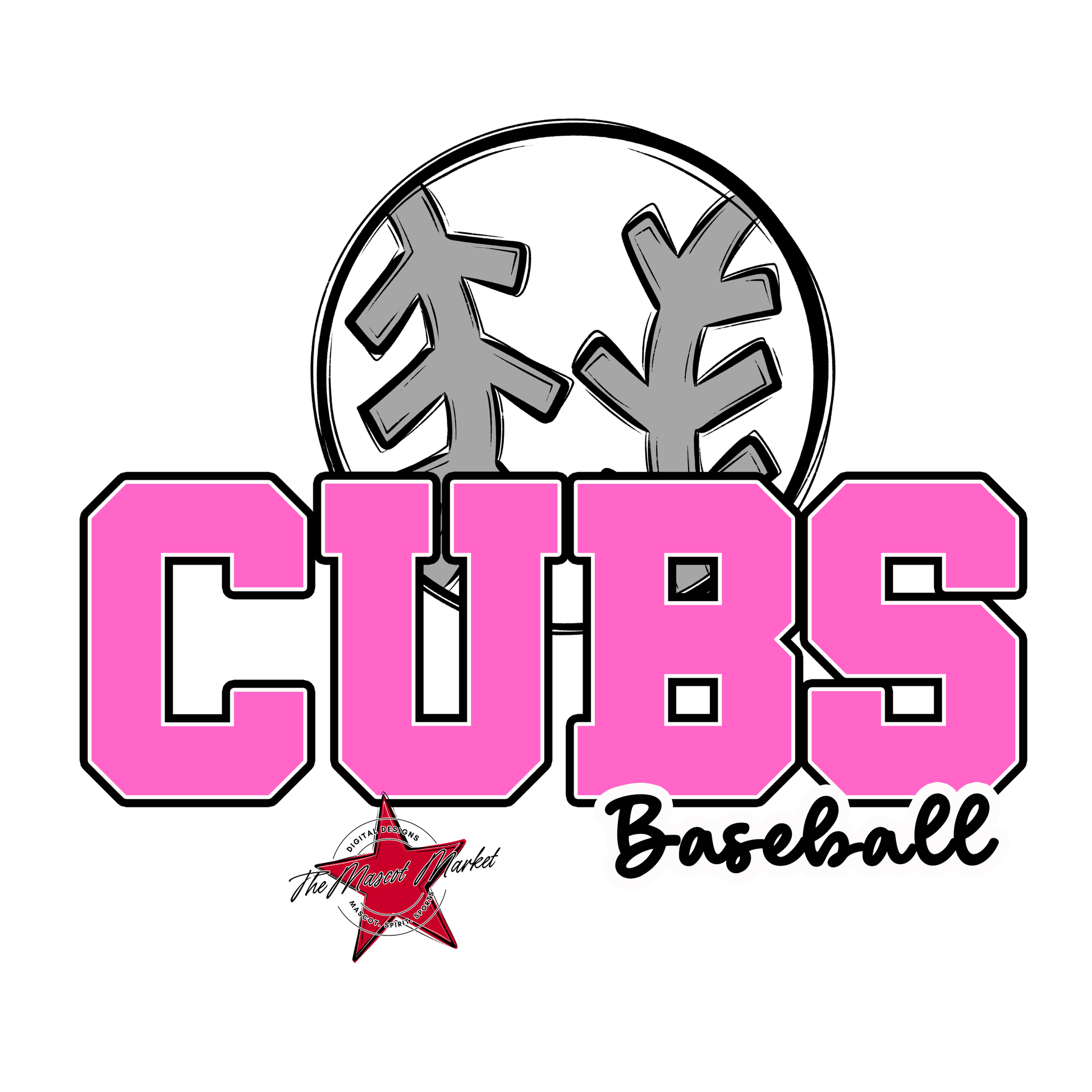 Cubs Varsity Baseball-Baby Pink