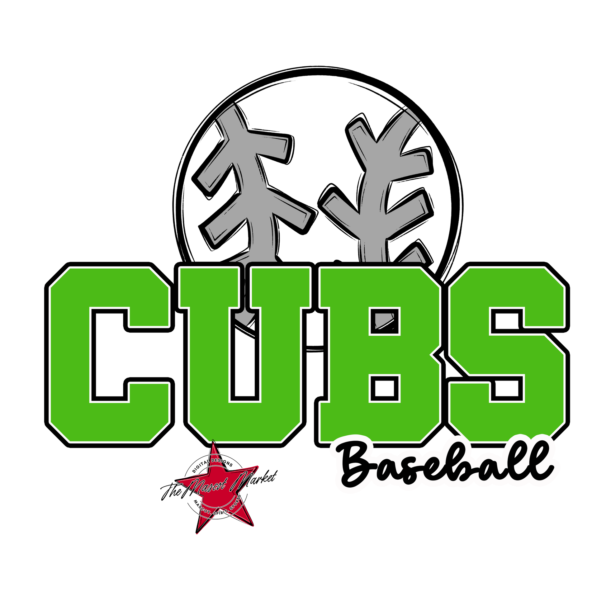 Cubs Varsity Baseball-Bright Green