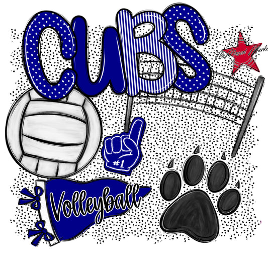 Cubs Volleyball Spirit-Blue