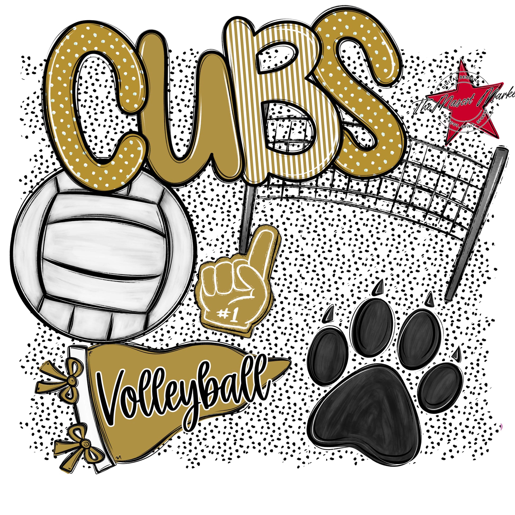Cubs Volleyball Spirit-Gold