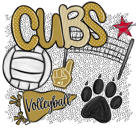 Cubs Volleyball Spirit-Gold