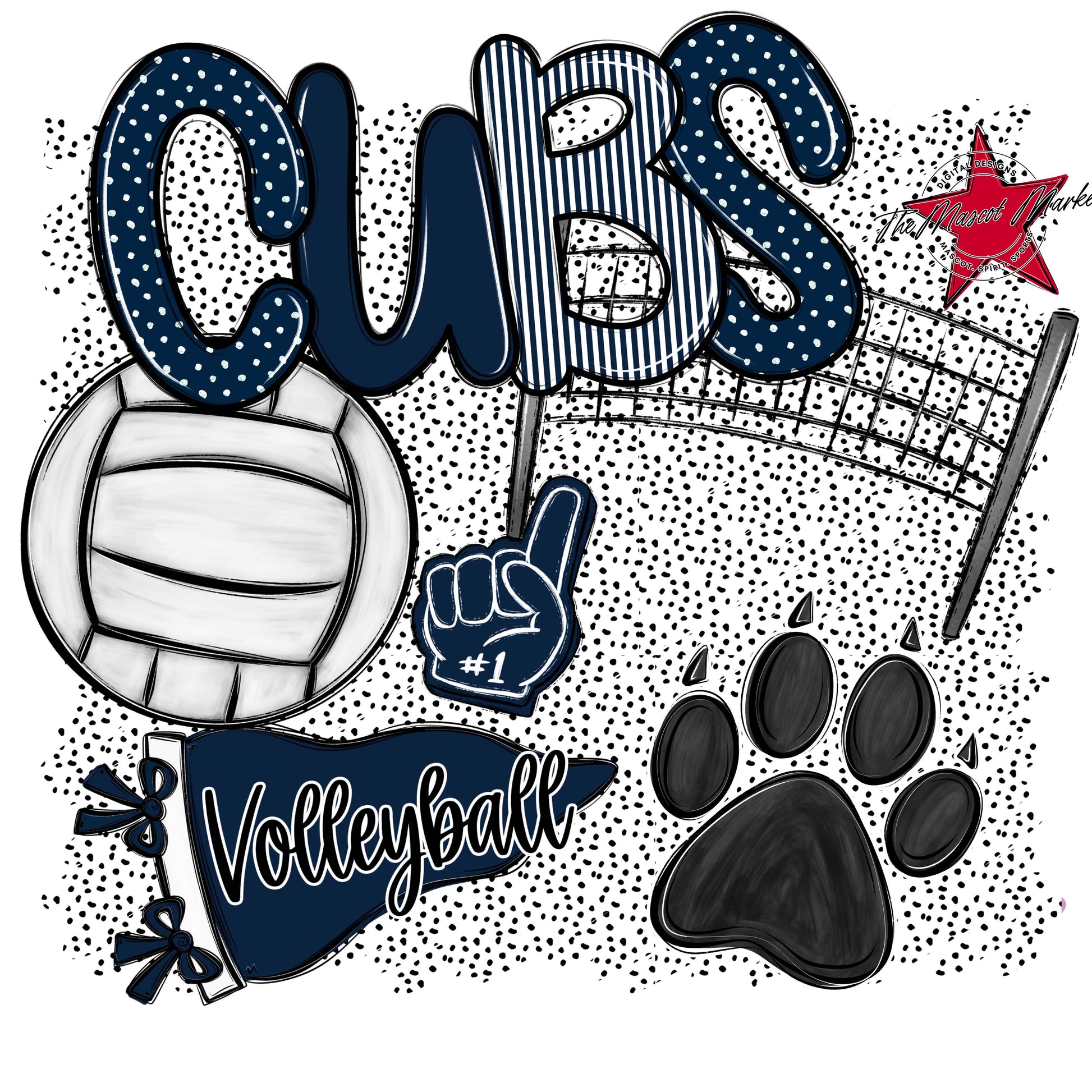 Cubs Volleyball Spirit-Navy