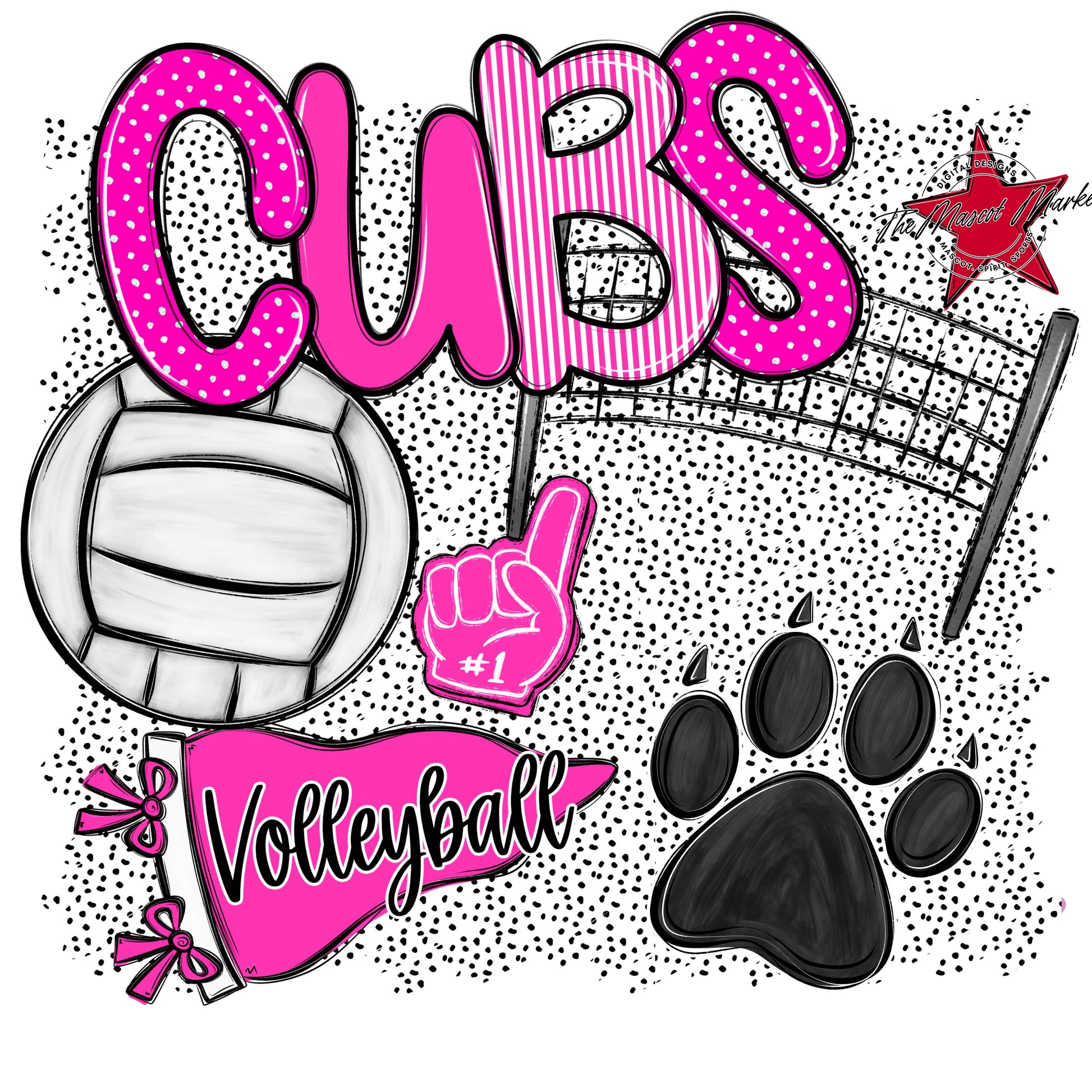 Cubs Volleyball Spirit-Pink