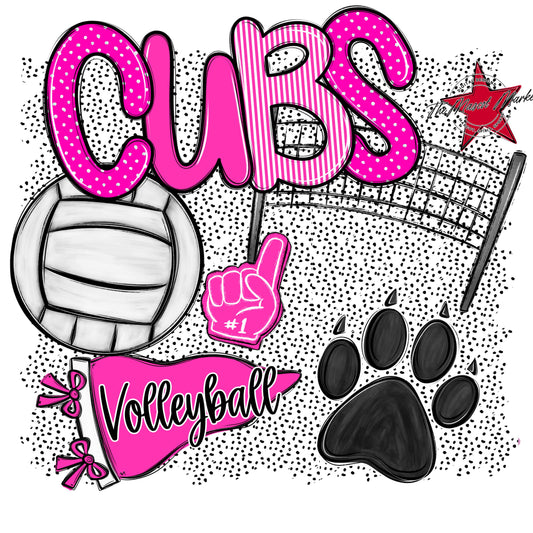 Cubs Volleyball Spirit-Pink