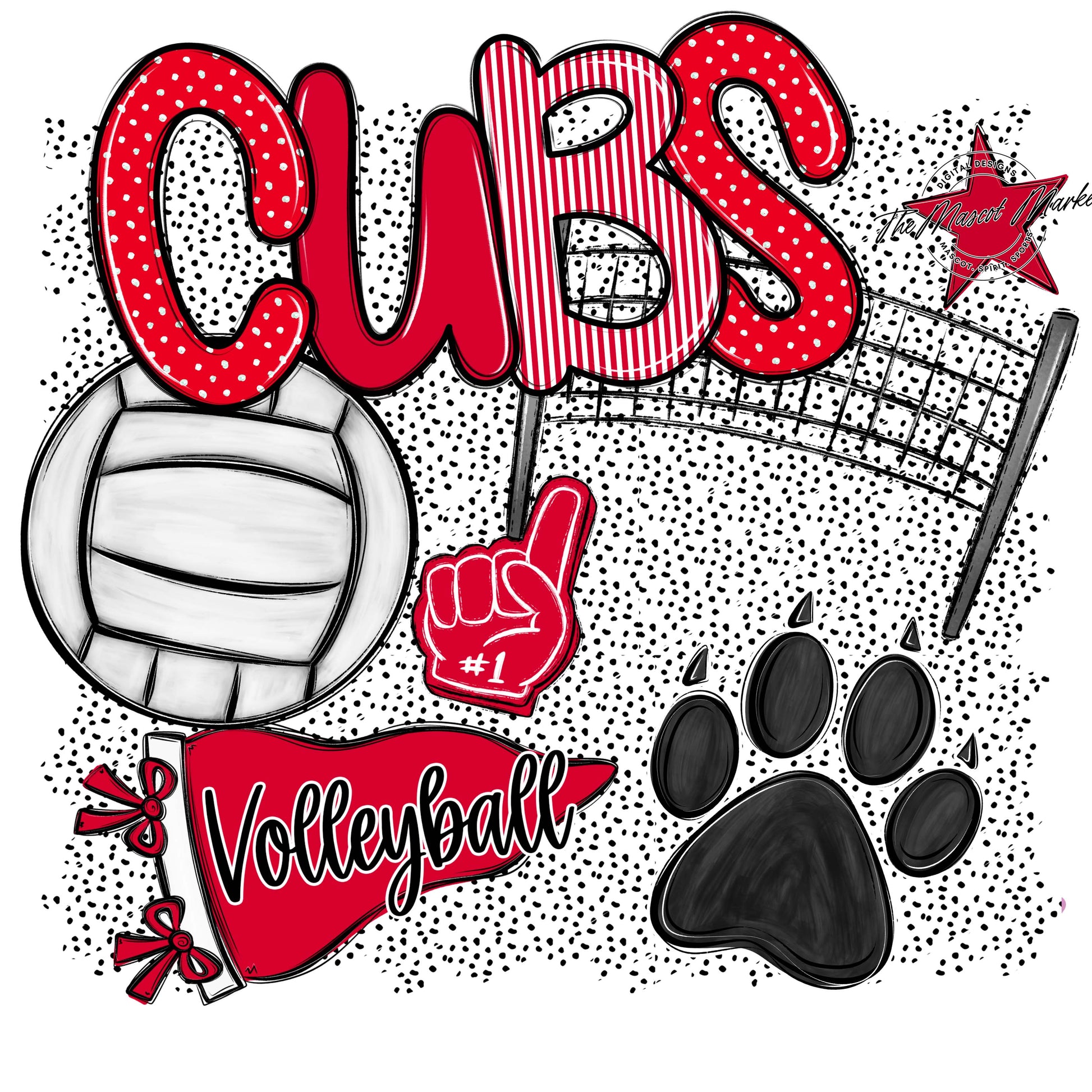 Cubs Volleyball Spirit-Red