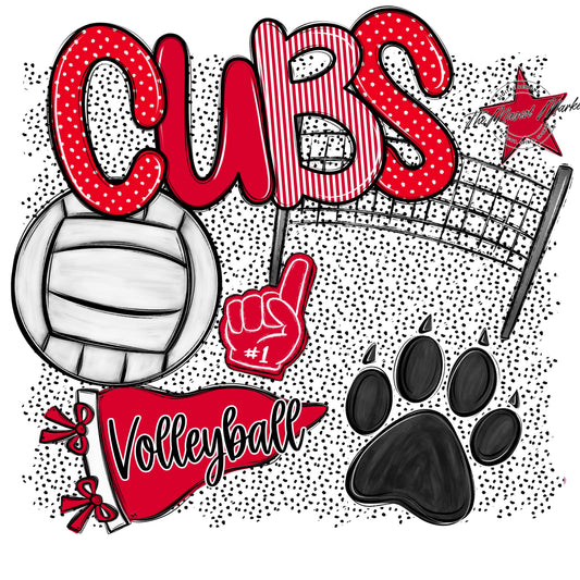 Cubs Volleyball Spirit-Red
