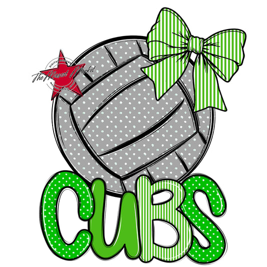 Cubs Volleyball Spirit Design-Bright Green