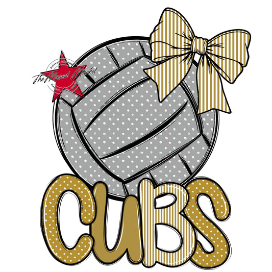 Cubs Volleyball Spirit Design-Gold