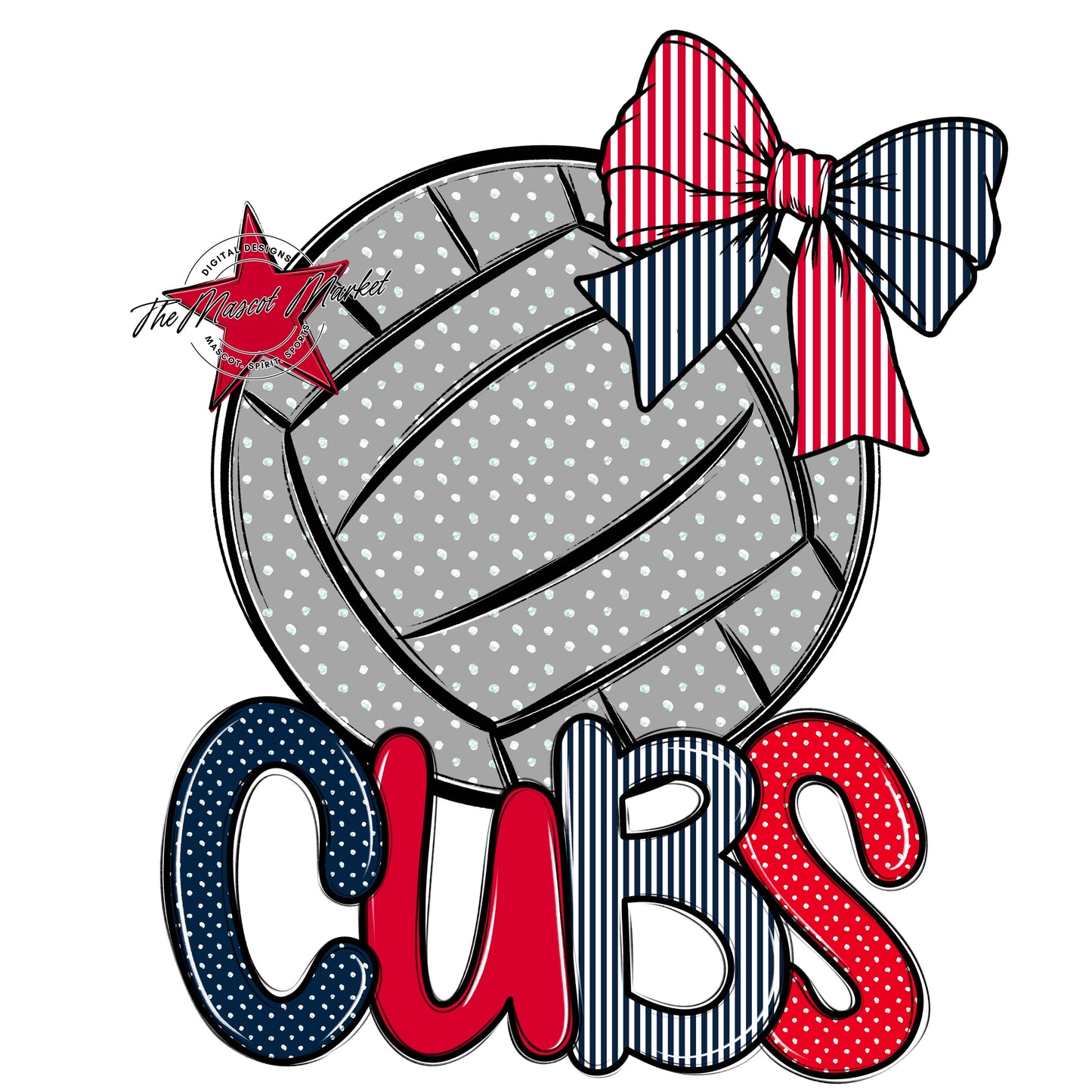 Cubs Volleyball Spirit Design-Navy & Red