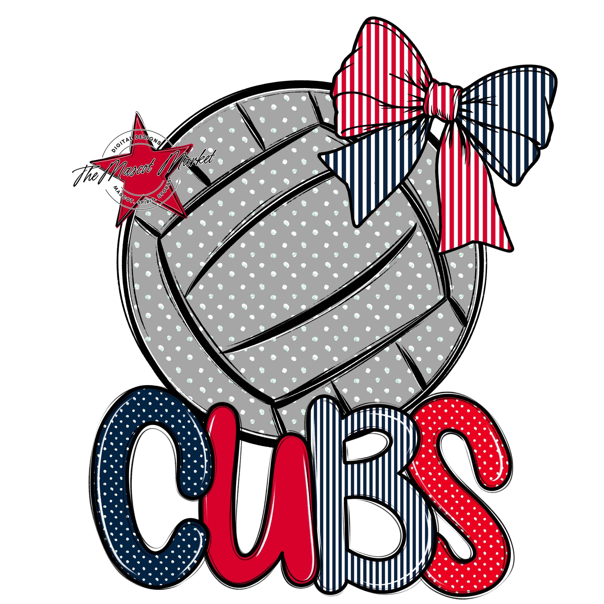 Cubs Volleyball Spirit Design-Navy & Red
