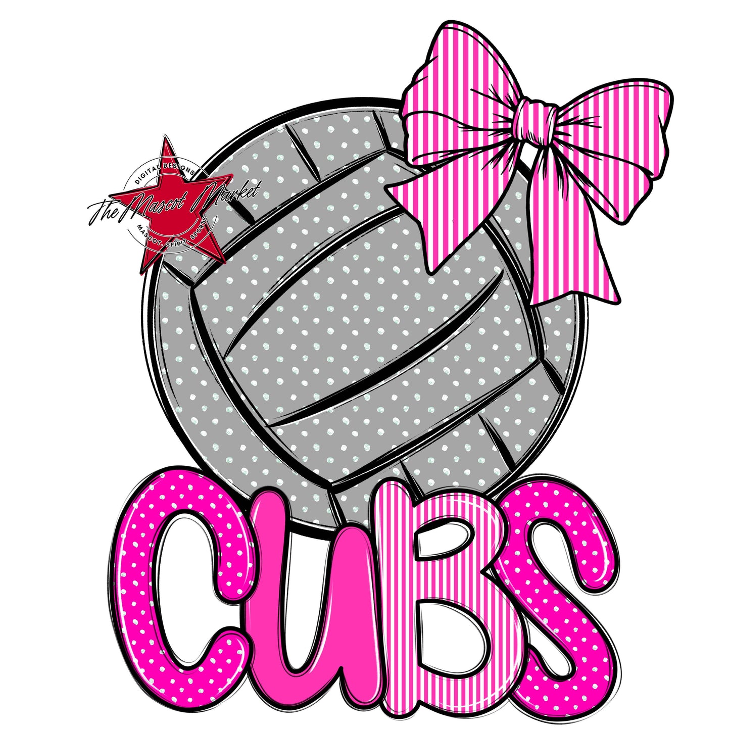 Cubs Volleyball Spirit Design-Pink