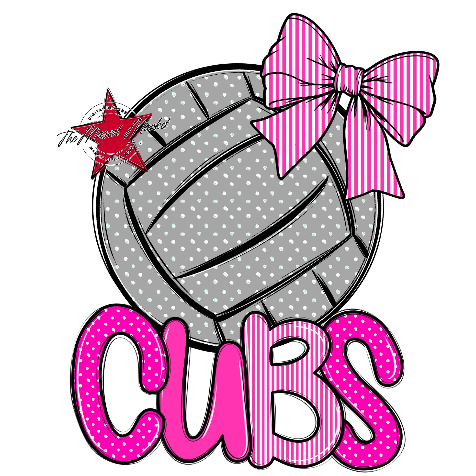 Cubs Volleyball Spirit Design-Pink
