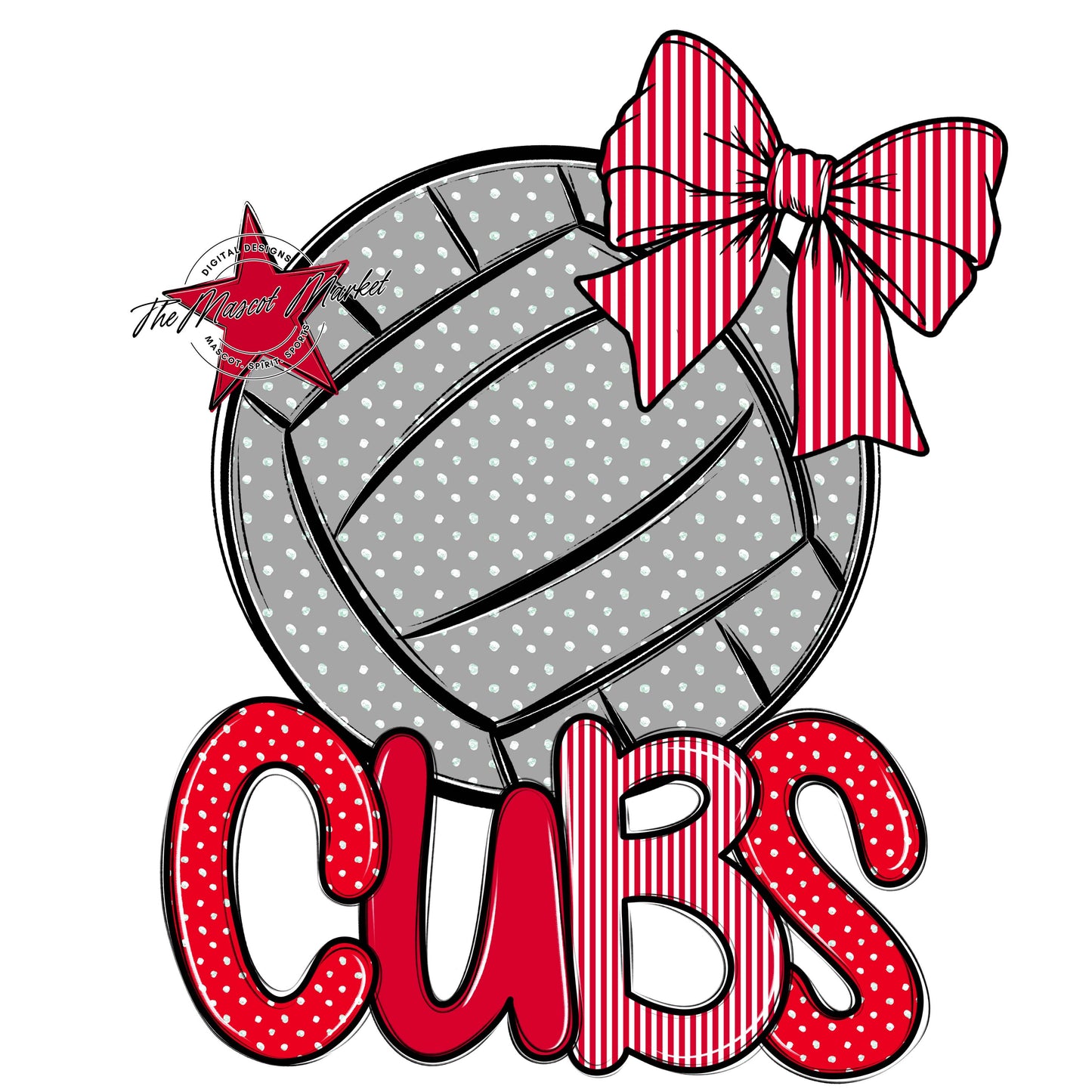 Cubs Volleyball Spirit Design-Red