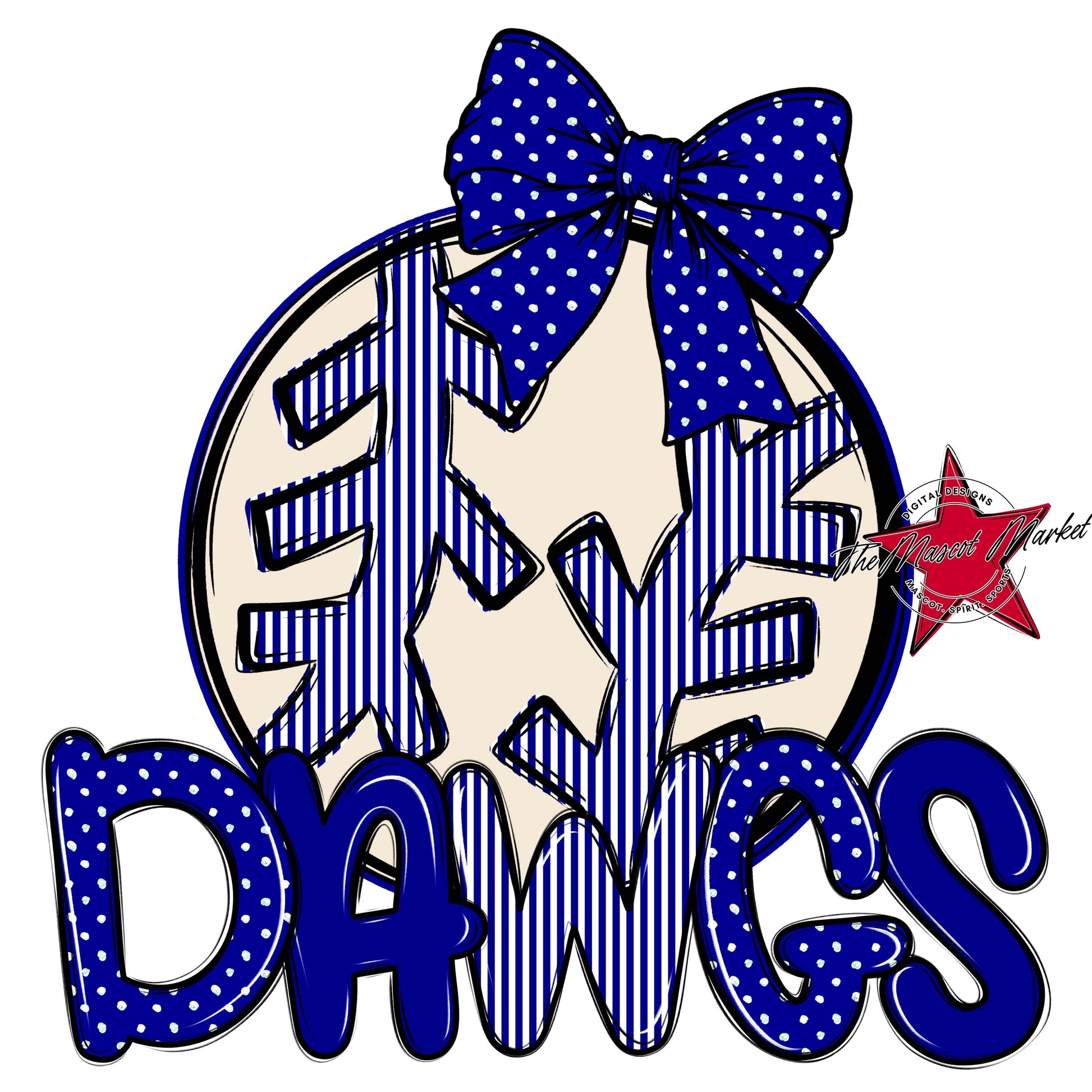 Dawgs Baseball-Softball Spirit Design-Blue