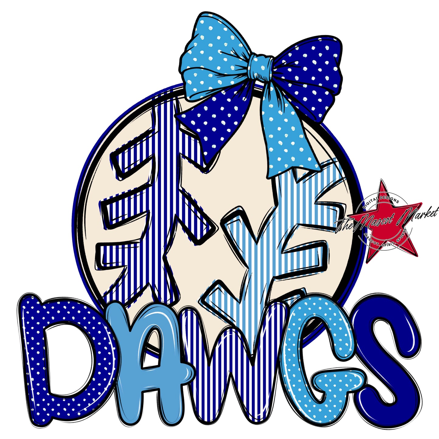 Dawgs Baseball-Softball Spirit Design-Blue & Carolina Blue