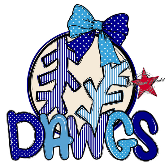 Dawgs Baseball-Softball Spirit Design-Blue & Carolina Blue