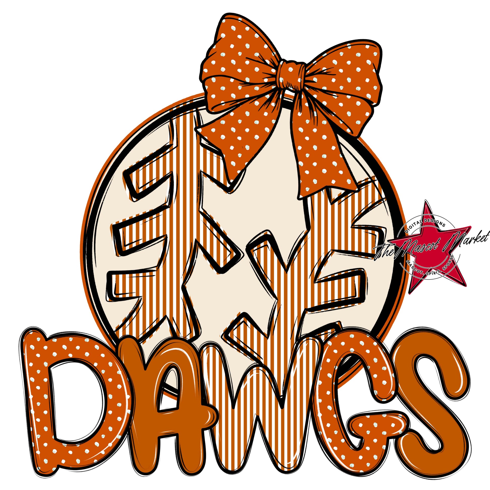 Dawgs Baseball-Softball Spirit Design-Burnt Orange