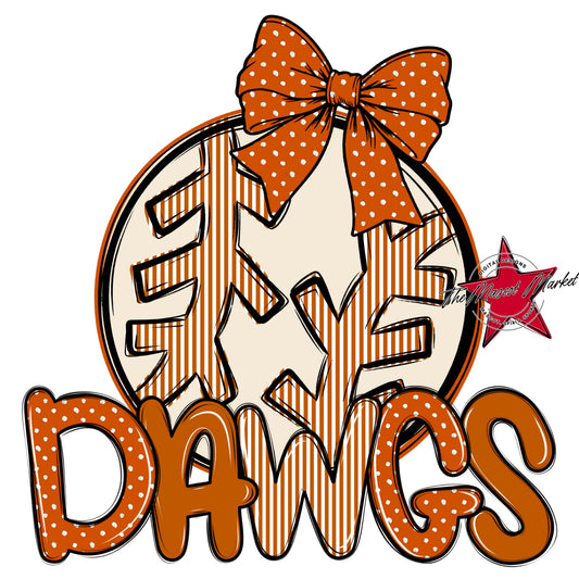 Dawgs Baseball-Softball Spirit Design-Burnt Orange