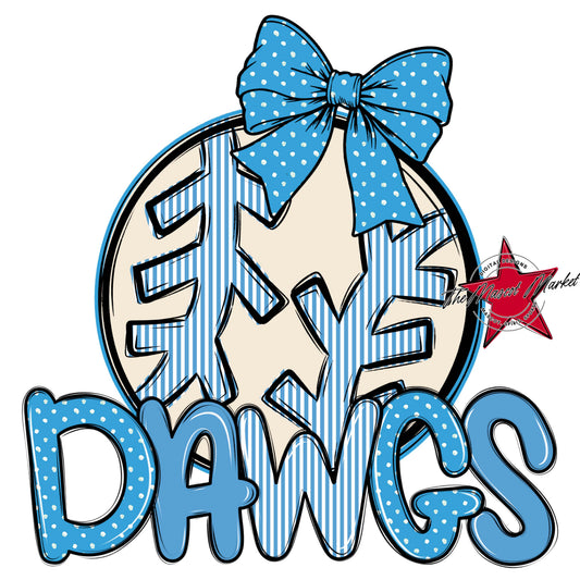 Dawgs Baseball-Softball Spirit Design-Carolina Blue
