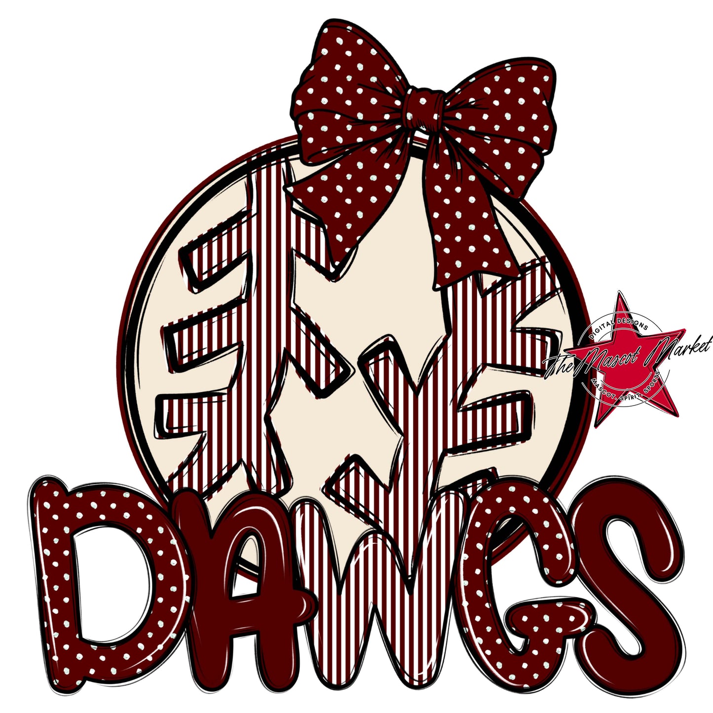 Dawgs Baseball-Softball Spirit Design-Maroon