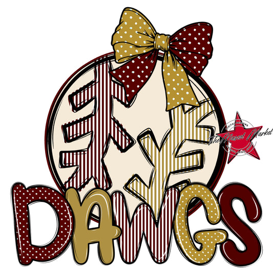 Dawgs Baseball-Softball Spirit Design-Maroon & Gold