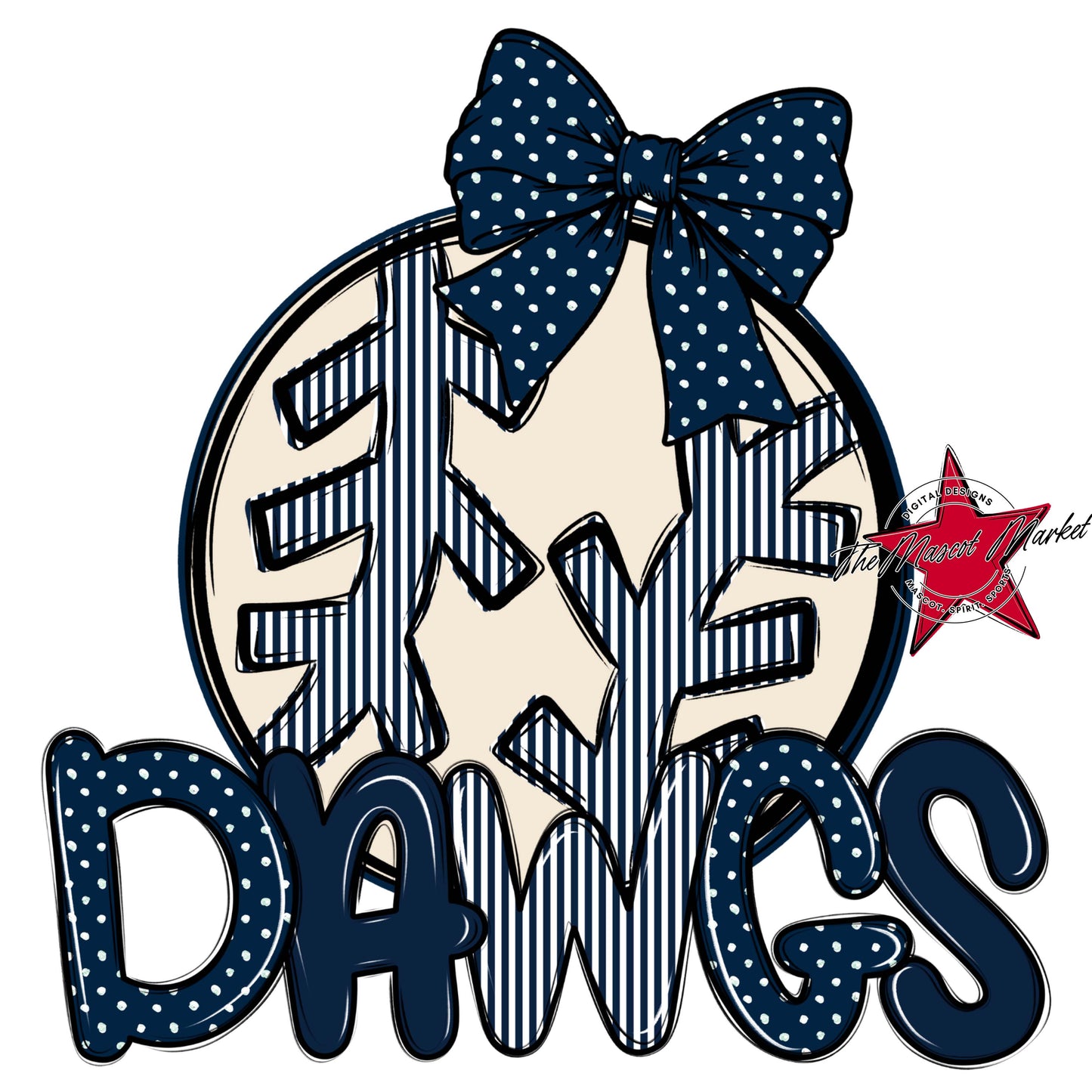 Dawgs Baseball-Softball Spirit Design-Navy