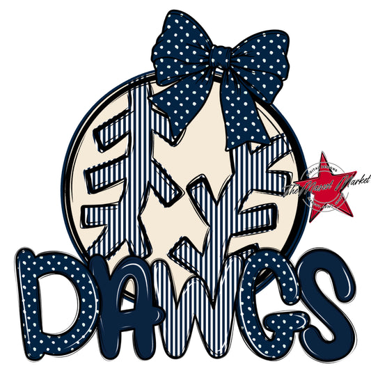 Dawgs Baseball-Softball Spirit Design-Navy