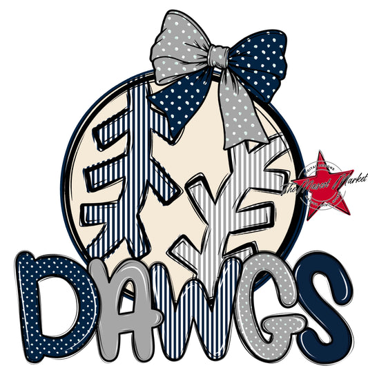 Dawgs Baseball-Softball Spirit Design-Navy & Grey