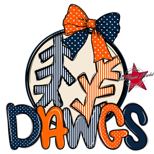 Dawgs Baseball-Softball Spirit Design-Navy & Orange