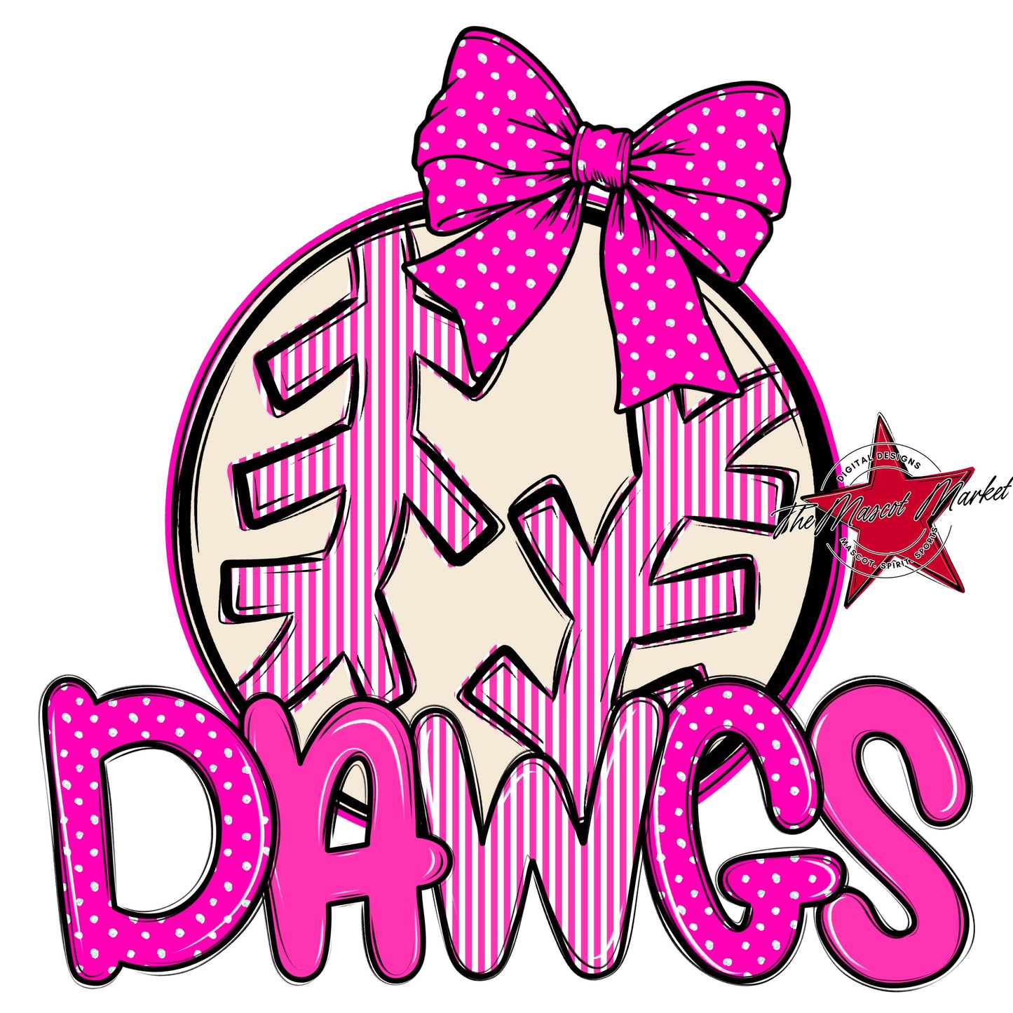 Dawgs Baseball-Softball Spirit Design-Pink