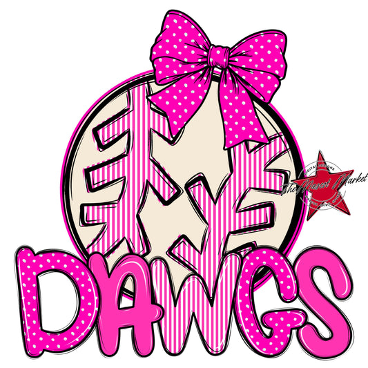 Dawgs Baseball-Softball Spirit Design-Pink