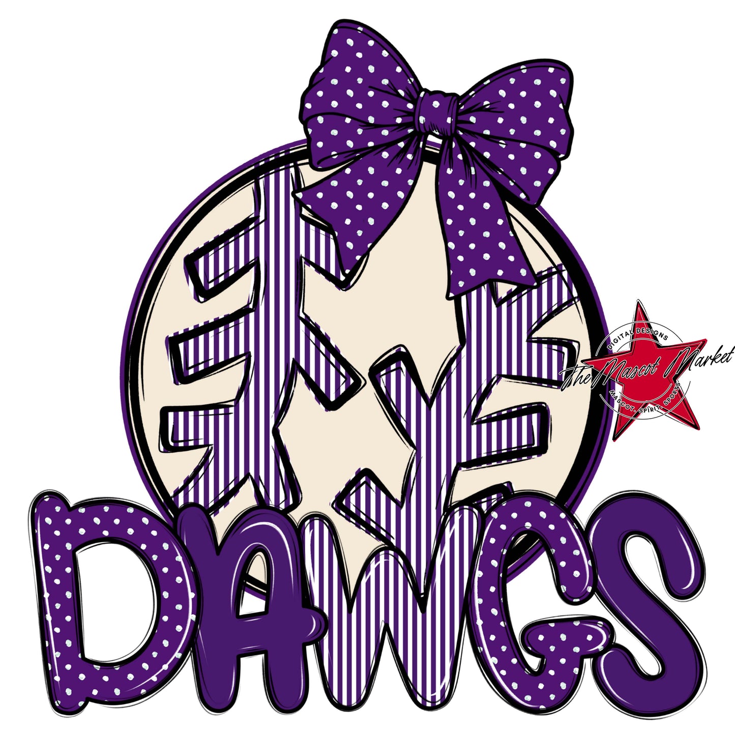 Dawgs Baseball-Softball Spirit Design-Purple