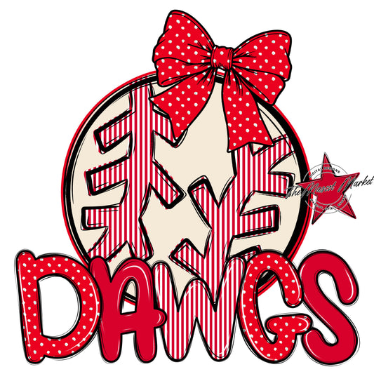 Dawgs Baseball-Softball Spirit Design-Red