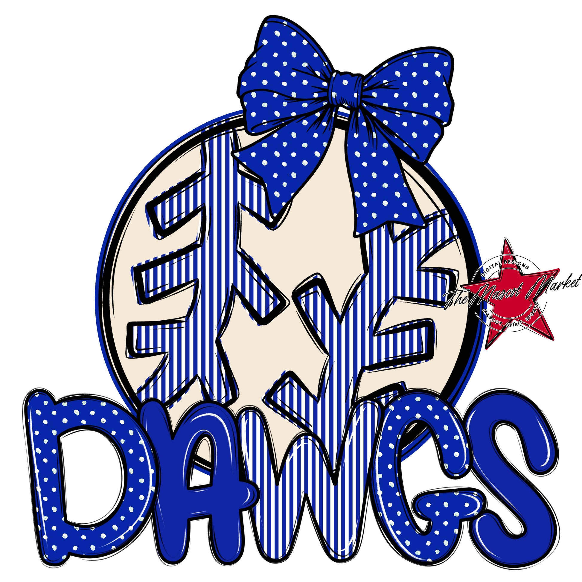 Dawgs Baseball-Softball Spirit Design-Royal Blue