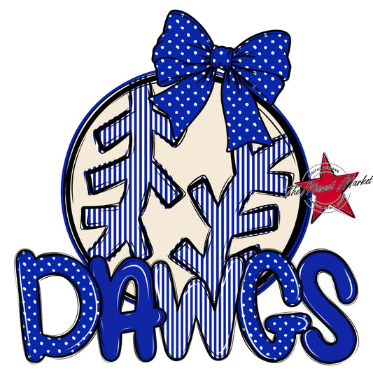 Dawgs Baseball-Softball Spirit Design-Royal Blue