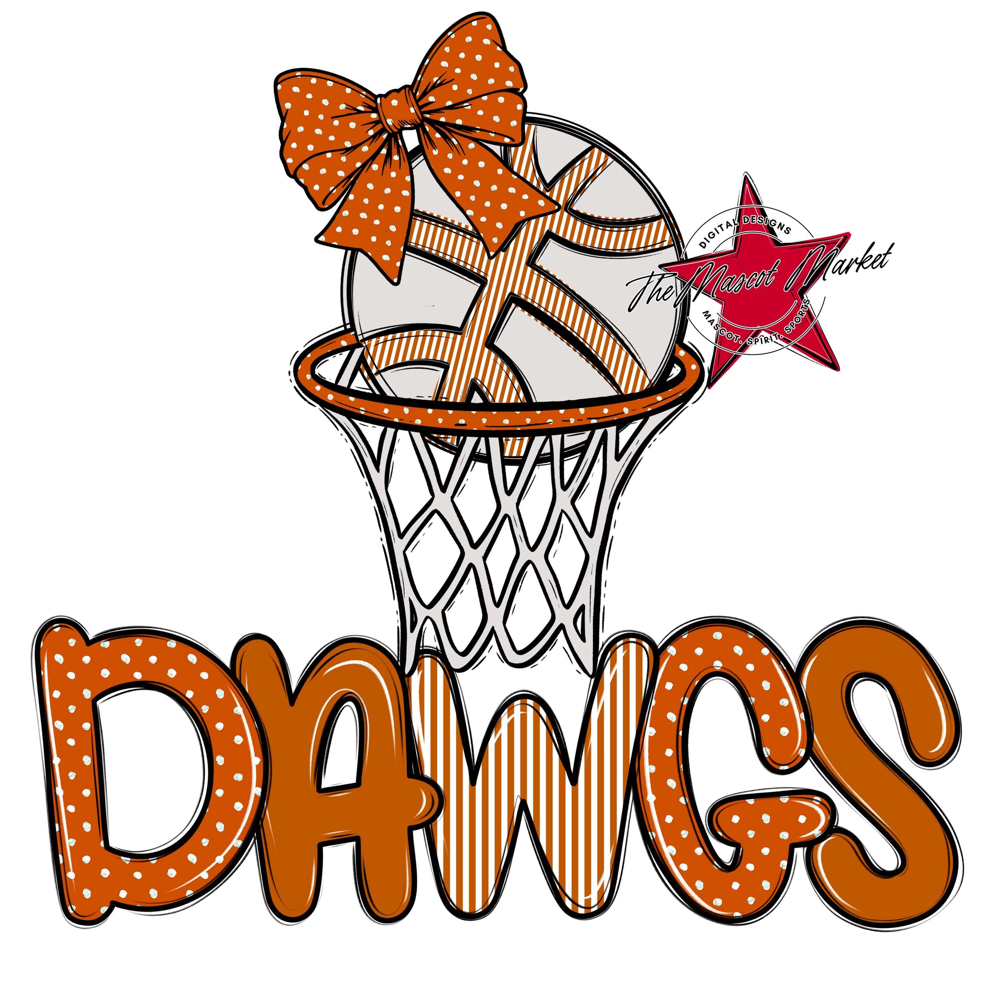 Dawgs Basketball Spirit Design-Burnt Orange