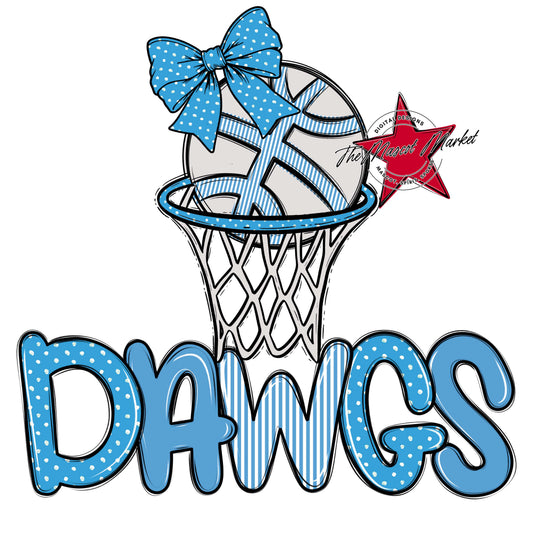 Dawgs Basketball Spirit Design-Carolina Blue