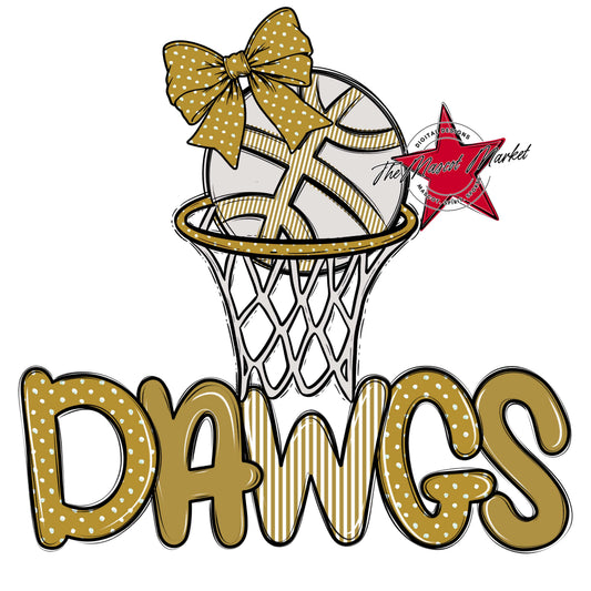 Dawgs Basketball Spirit Design-Gold